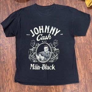 Johnny Cash Black Graphic T-Shirt